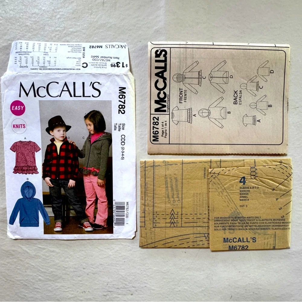 McCall's M6782 Easy Knits Uncut Sewing Pattern (Childs 2-3-4-5)